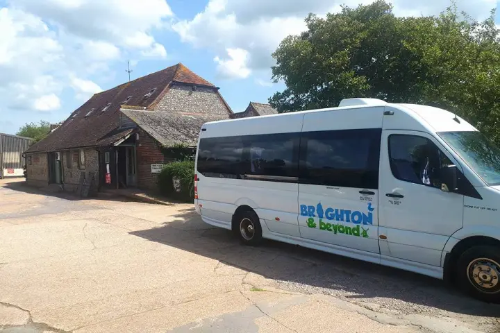 a van parked on the side of a road
