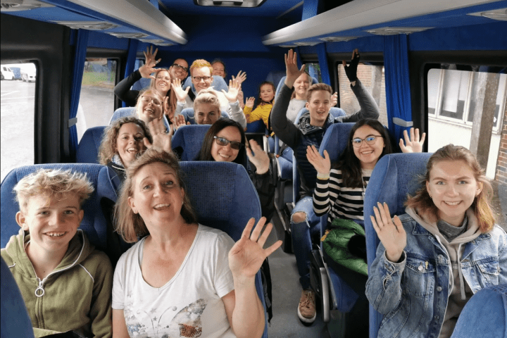 a group of people posing for the camera