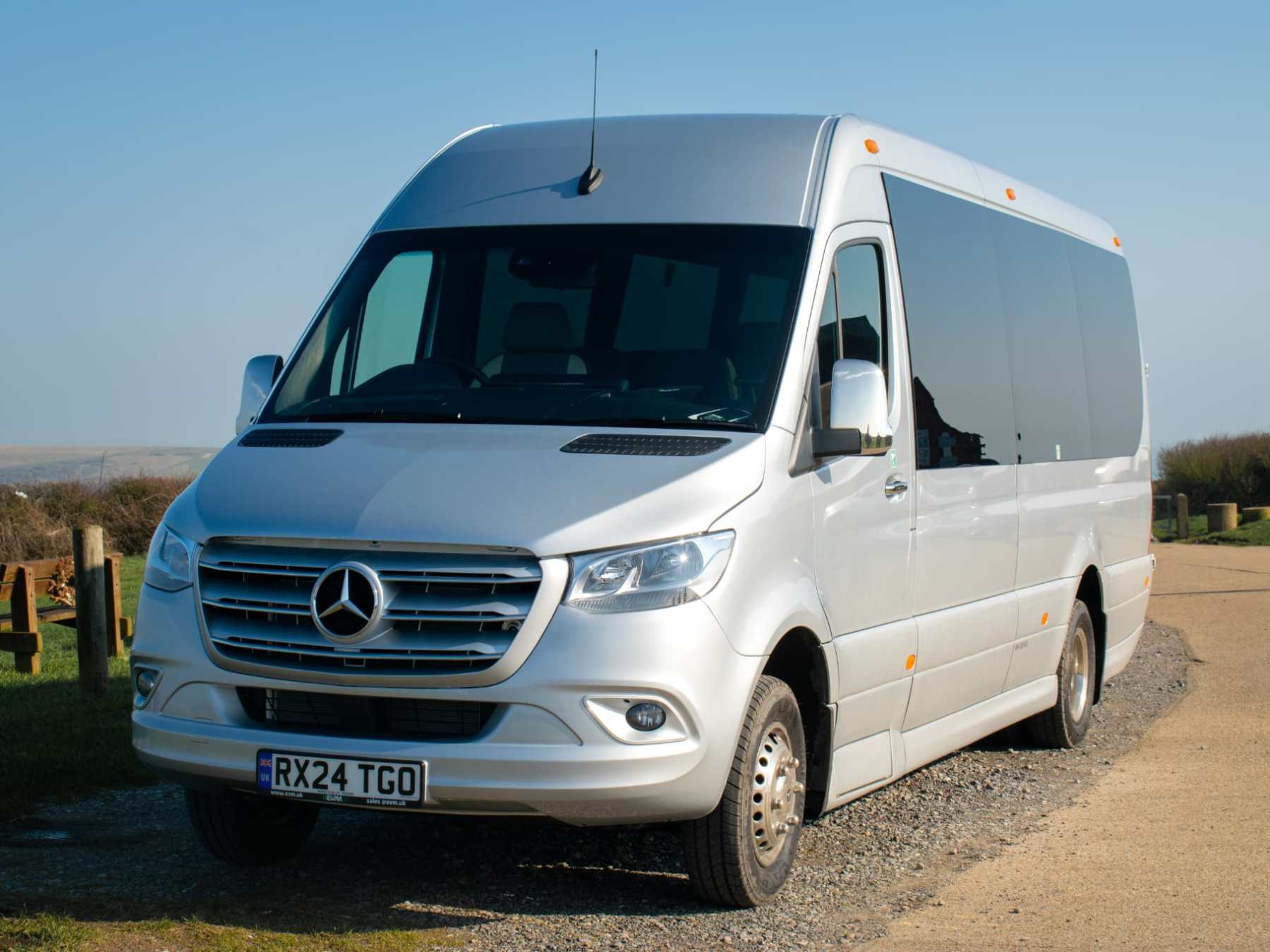 a van parked on the side of a road