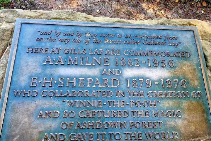 a plaque on the ground